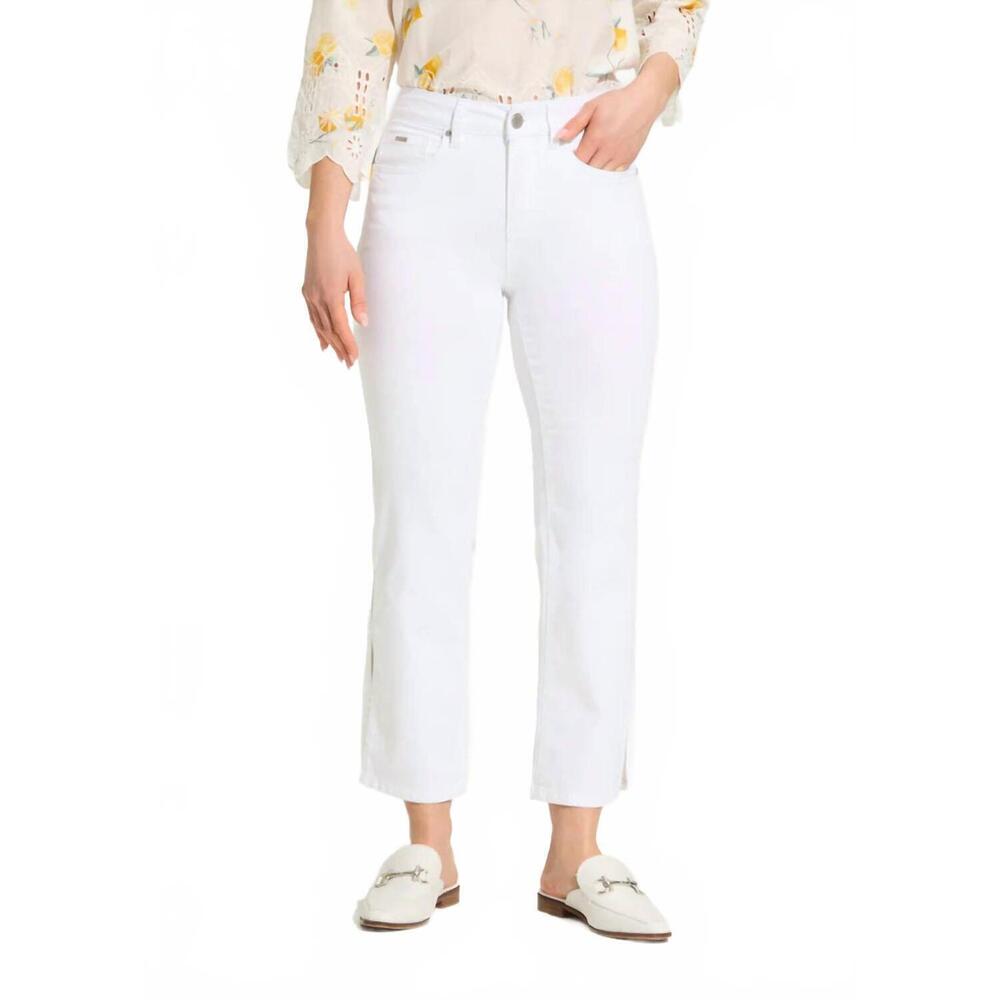 NEW FDJ women's olivia boot crop denim jeans in white